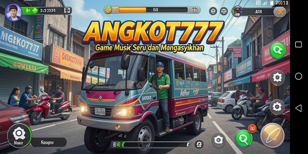 Tampilan gameplay ANGKOT777 dengan musik yang menghibur.