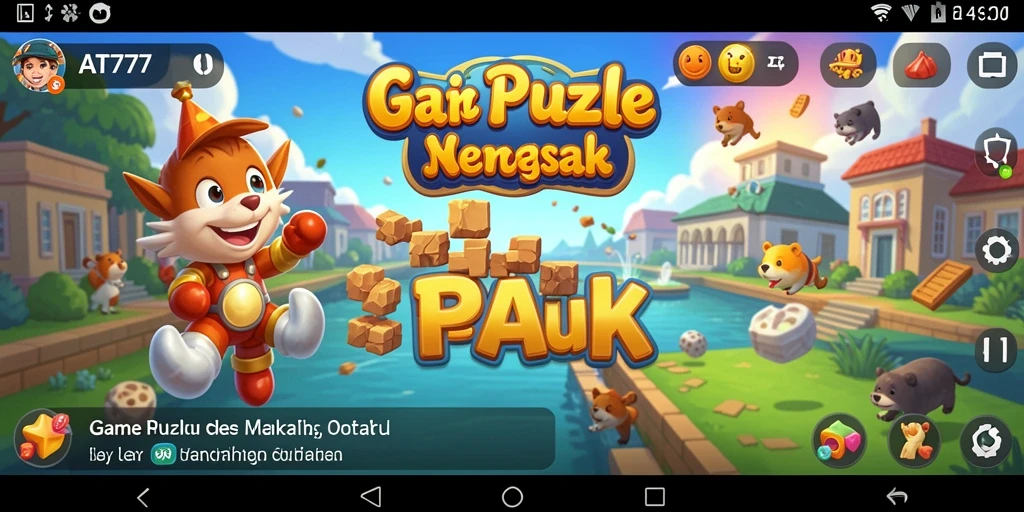 Tampilan gameplay puzzle yang menarik dan penuh warna.