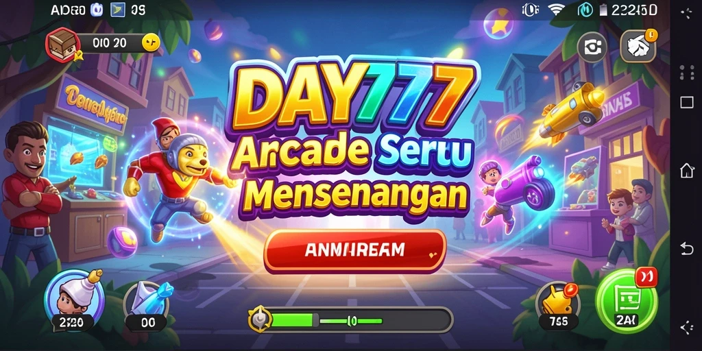 Tangkapan layar utama DAY777 menampilkan aksi gameplay yang intens dan seru.