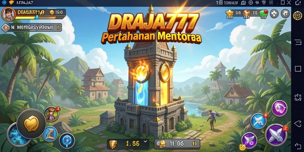 Gameplay menantang di DRAJA777 dengan strategi Tower Defense yang seru.
