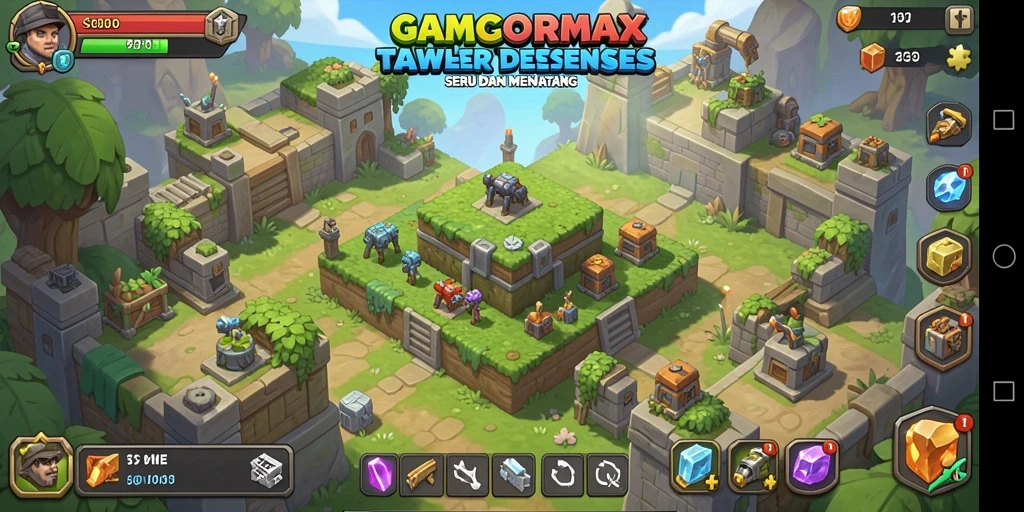 Tampilan gameplay GACORMAX yang menarik dalam genre Tower Defense.