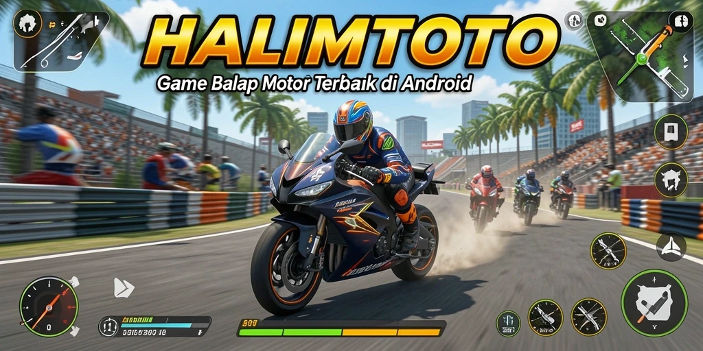 Gameplay balap motor yang seru dan mendebarkan.