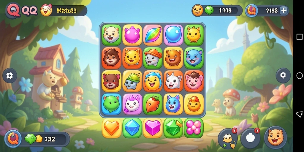 Tampilan gameplay QQ222 yang menarik dari Match-3.