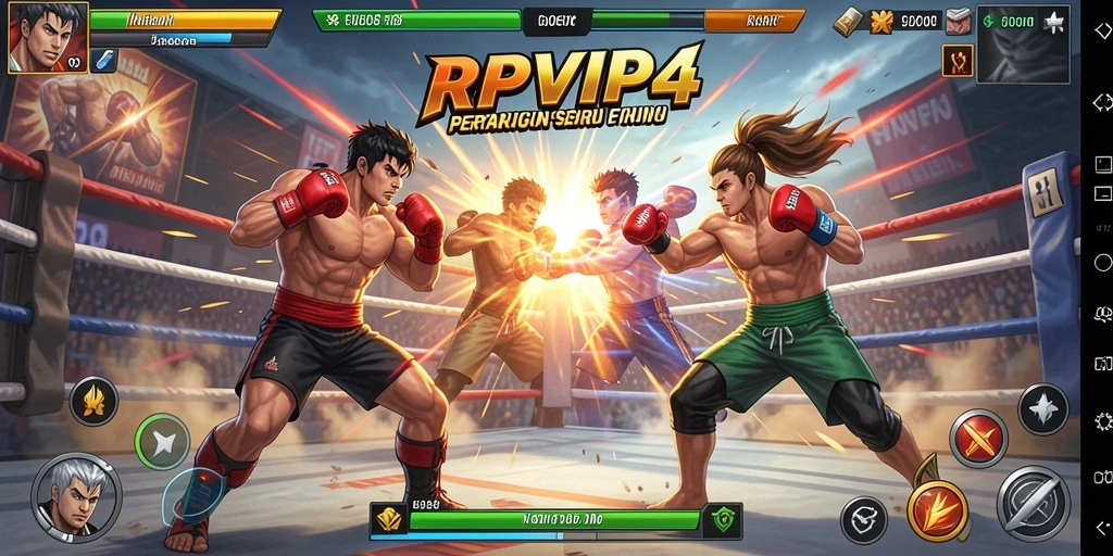 Tampilan gameplay RPVIP4 dengan pertarungan yang mendebarkan.